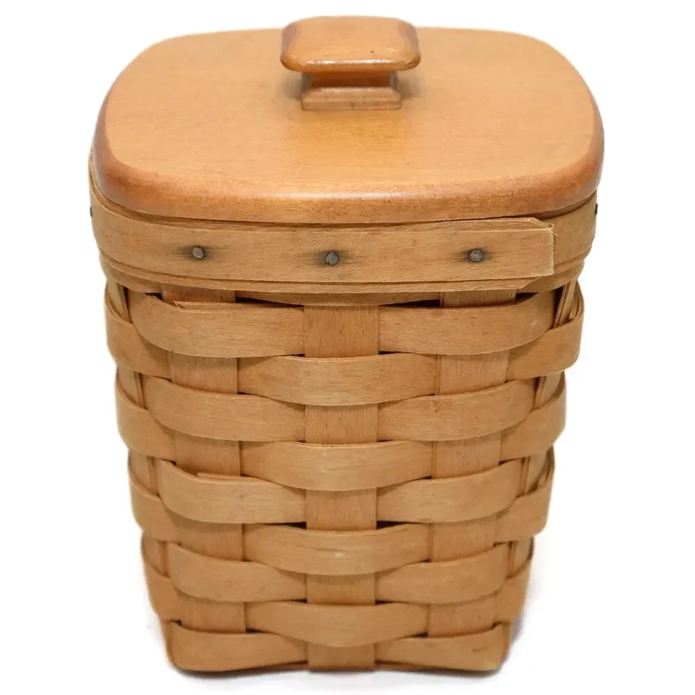 Longaberger 1996 Square Medium Spoon Basket With Lid
